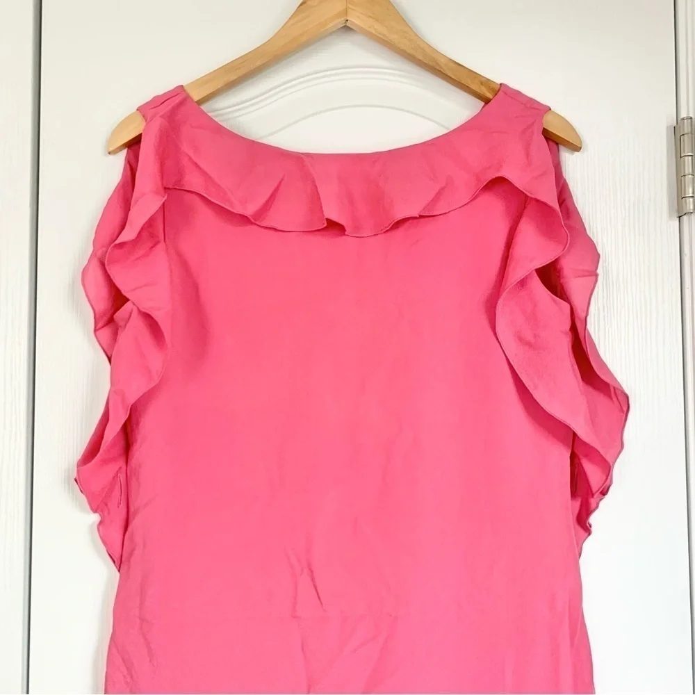 *Missing Belt* The Limited Pink Sleeveless Ruffle shift dress - Picture 2 of 12